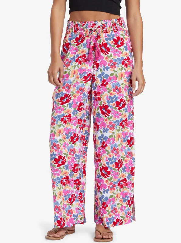 Women's linen summer pants High - rise flare women jeans for a 70s - inspired look Tropical Rhythm Beach Pants - Shocking Pink Bloomin Babe Women's linen summer pants High - rise flare women jeans for a 70s - inspired look Tropical Rhythm Beach Pants - Shocking Pink Bloomin Babe