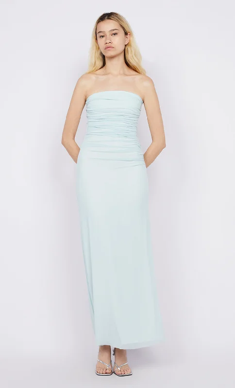Maxi dresses with a criss - cross back for a flirty and unique detailALARA STRAPLESS DRESS - OCEAN MIST