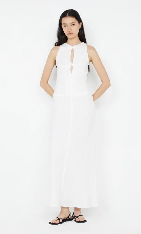 Maxi dresses with a pleated skirt for a timeless and elegant appearanceEVERLY DRESS - WHITE