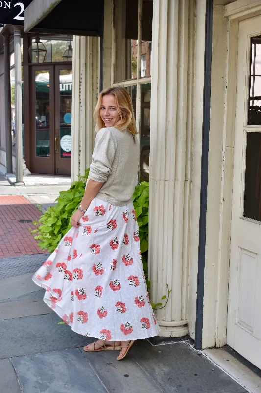 Floral print maxi dresses for summer garden partiesFiona Midi Skirt Poppy Floral Final Sale