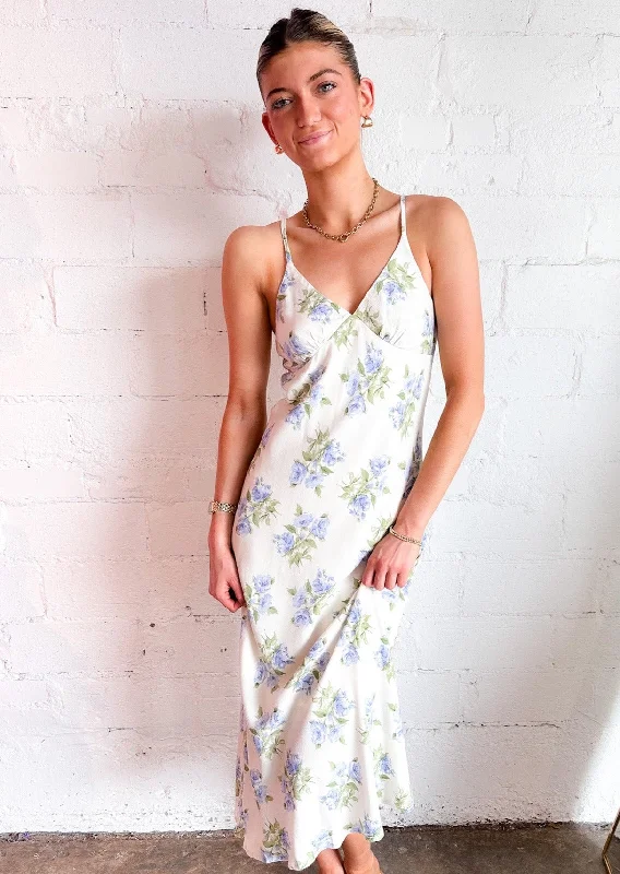 Ruffled maxi dresses with a tiered skirt for added volumeFrolicking in Florals Midi Dress