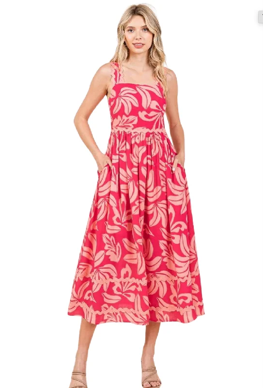 Satin maxi dresses with a high - low hem for a modern twistTake Me To The Tropics Maxi Dress