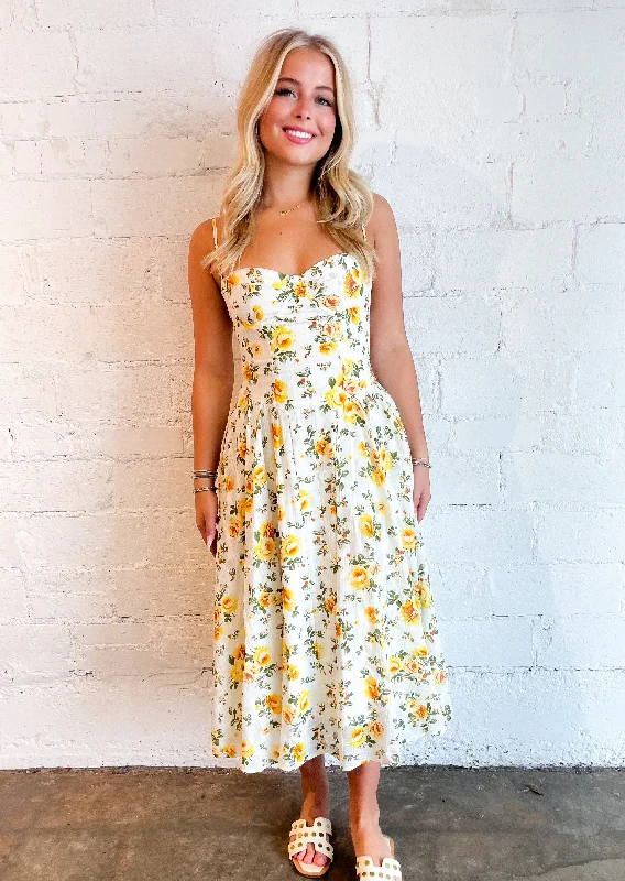 Maxi dresses with geometric prints for a contemporary aestheticLemon Tart Midi Dress