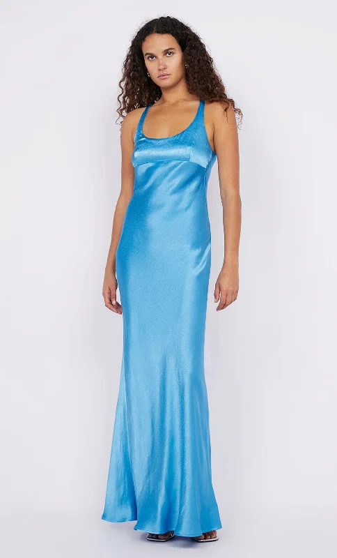Maxi dresses with a V - neckline for a flattering and elongating shapeMAXINA CROSSOVER DRESS - SAPPHIRE