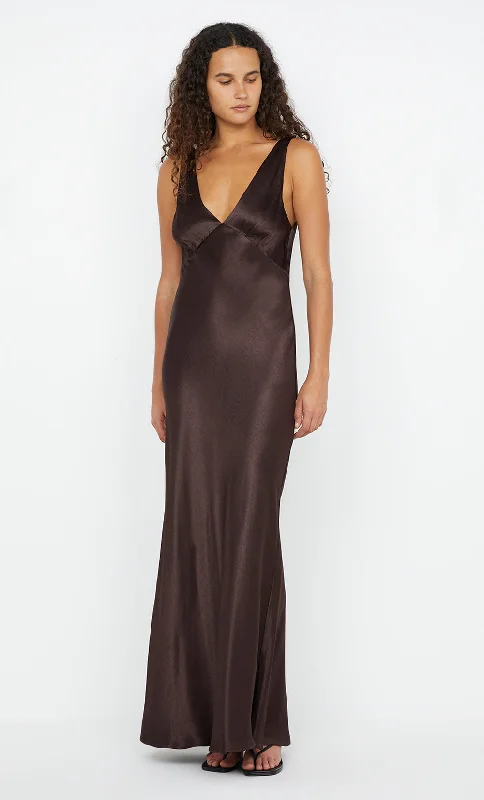 Maxi dresses with balloon sleeves for a vintage - inspired styleMOON DANCE VERONA DRESS - DARK CHOCOLATE Maxi dresses with balloon sleeves for a vintage - inspired styleMOON DANCE VERONA DRESS - DARK CHOCOLATE