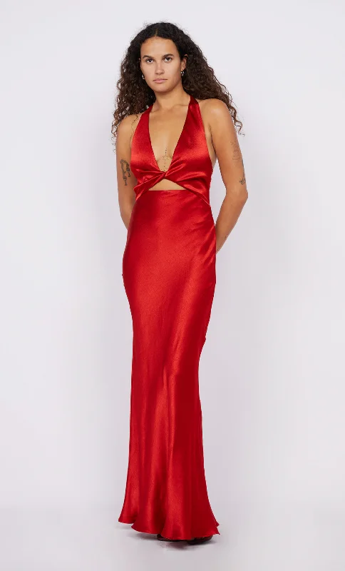 Animal print maxi dresses for a statement - making outfitSABIA TWIST DRESS - ROUGE