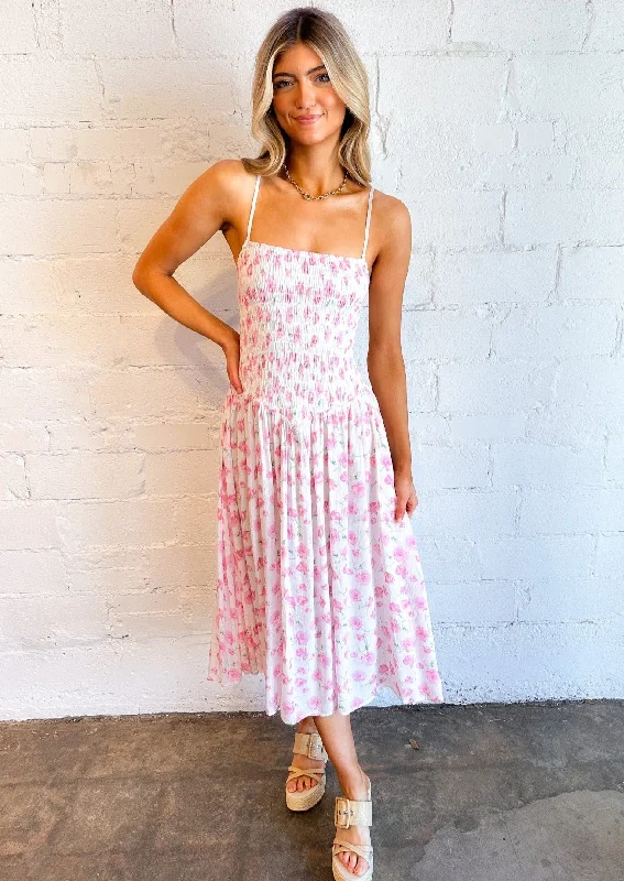 Strapless maxi dresses for a beachside vacationSofia Smocked Midi Dress