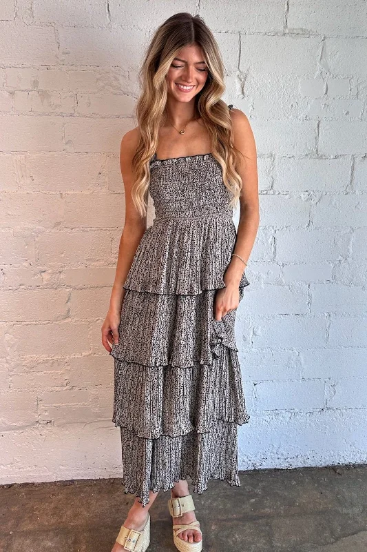 Maxi dresses with thin spaghetti straps for a delicate and feminine feelSpotted Midi Dress