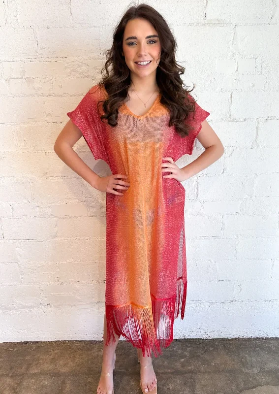 Velvet maxi dresses with long sleeves for winter weddingsSunset Shimmer Cover Up
