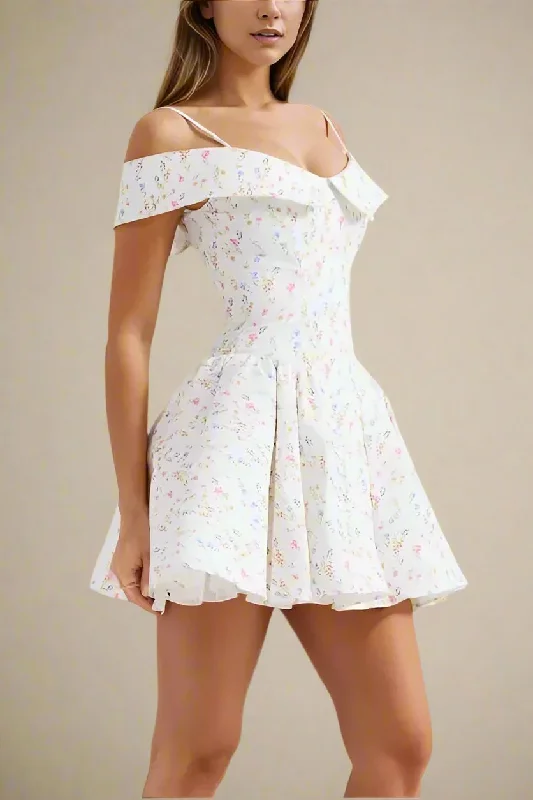 Animal print mini dresses for a bold statementAllanah Bodycon Day Mini Dress - Pearl White