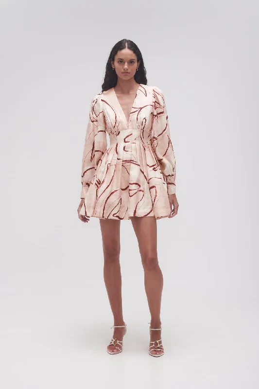 Floral print mini dresses for summer partiesAmelia Plunge Mini Dress