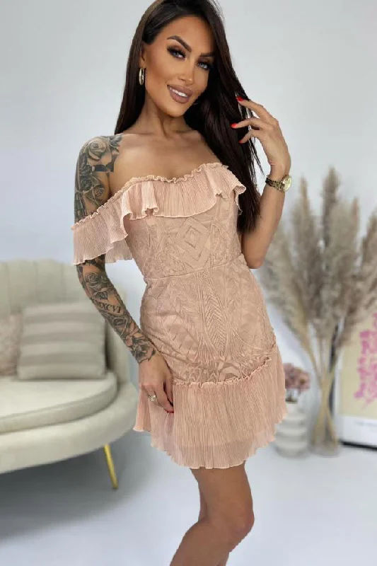 Sequined mini dresses for New Year's EveBelen Nude Bardot Print Dress