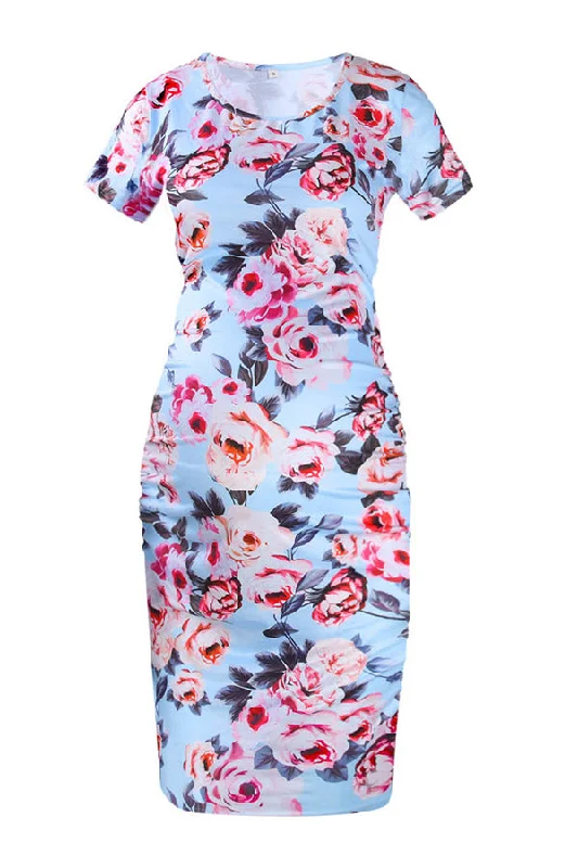 Mini dresses with spaghetti straps for a delicate lookCasual Printed Short Fitted Maternity Dress Mini dresses with spaghetti straps for a delicate lookCasual Printed Short Fitted Maternity Dress