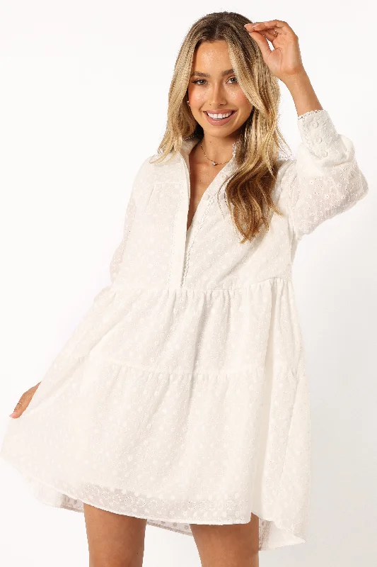 Sequined mini dresses for New Year's EveDelia Long Sleeve Mini Dress - White
