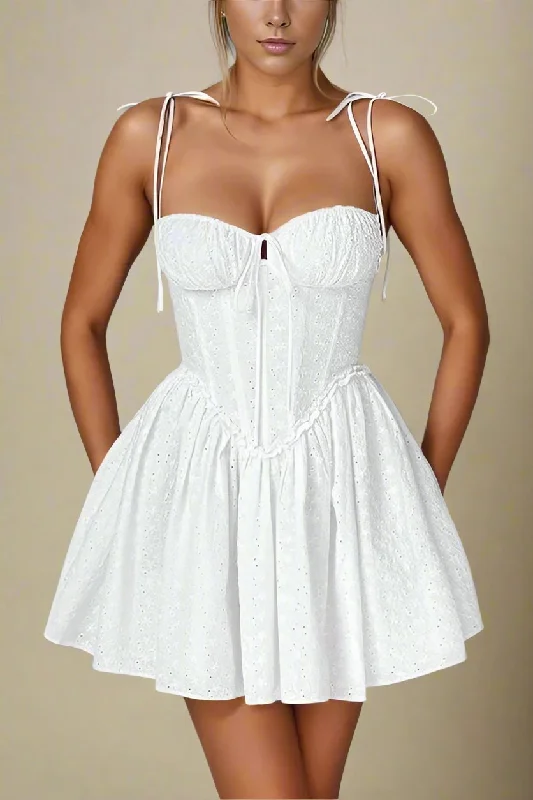 Mini dresses with asymmetric hems for a fashion - forward lookIndiana Bodycon Mini Dress - Pearl White