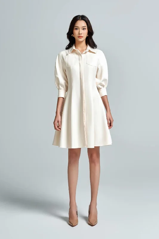 Mini dresses with pocket details for added functionalityJemma A-line Middle Sleeved Twill Mini Dress