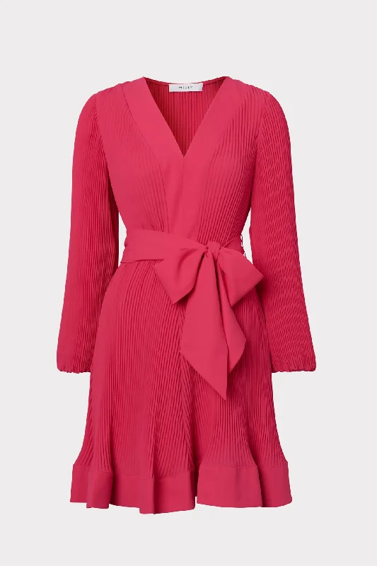 Mini dresses with puff sleeves for a vintage lookLiv Pleated Dress