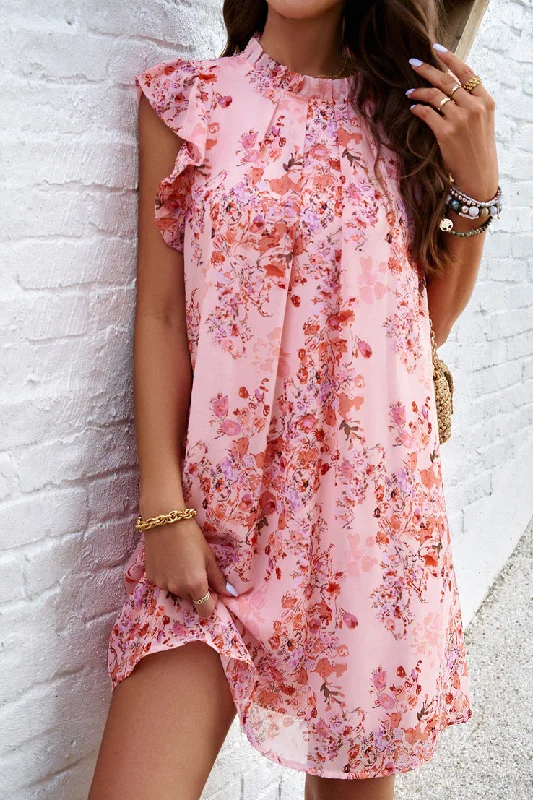 Mini dresses with beaded embellishments for a fancy eventMariah Pink Floral Chiffon Dress Mini dresses with beaded embellishments for a fancy eventMariah Pink Floral Chiffon Dress
