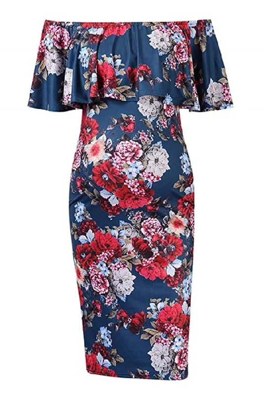 Mini dresses with ruched bodices for a feminine touchOff-Shoulder Ruffle Bodycon Maternity Dress Mini dresses with ruched bodices for a feminine touchOff-Shoulder Ruffle Bodycon Maternity Dress