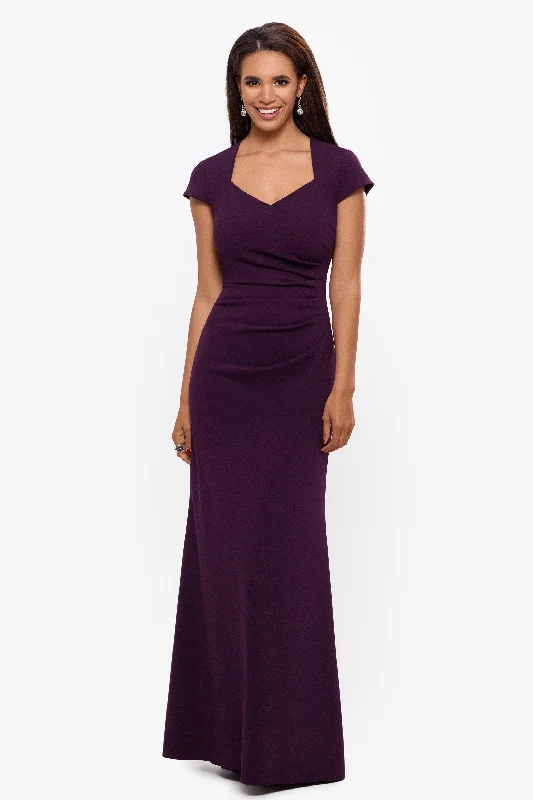 Mini cocktail dresses with a glittery finish for a party - ready style"Callie" Scuba Crepe Ruffle Back Dress Mini cocktail dresses with a glittery finish for a party - ready style"Callie" Scuba Crepe Ruffle Back Dress