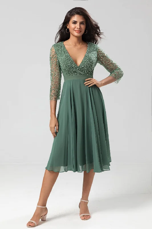 Metallic wedding guest dresses for a glamorous weddingBeaded Eucalyptus Bridesmaid Dress with Sleeves Metallic wedding guest dresses for a glamorous weddingBeaded Eucalyptus Bridesmaid Dress with Sleeves