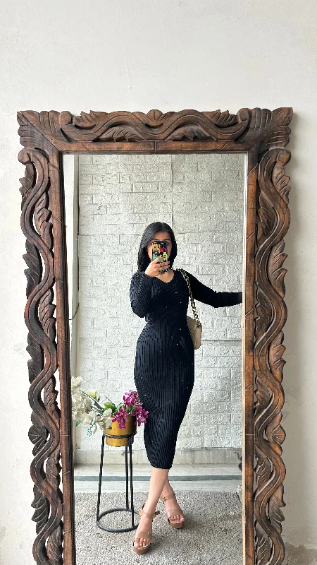 Bodycon dress with a patchwork pattern​Black beauty 32-34bust/l:42