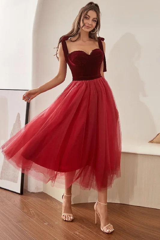 A - line cocktail dresses with floral embroidery for spring partiesBurgundy Tulle Homecoming Dress with Bowknot A - line cocktail dresses with floral embroidery for spring partiesBurgundy Tulle Homecoming Dress with Bowknot