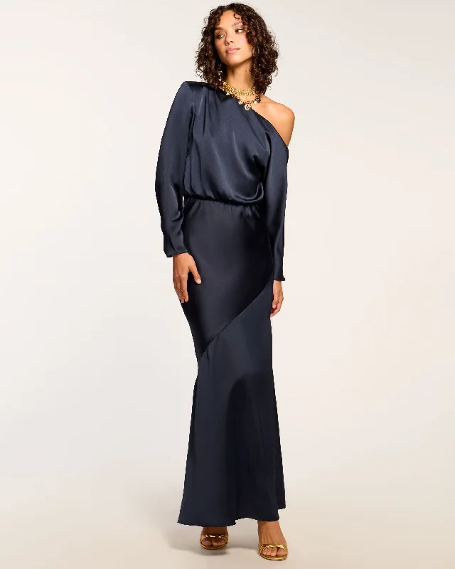 Wedding guest dresses with ruched bodices and spaghetti strapsDamiris Off-The-Shoulder Gown Wedding guest dresses with ruched bodices and spaghetti strapsDamiris Off-The-Shoulder Gown