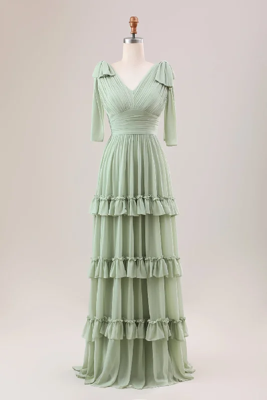 Sleeveless wedding guest dresses with ruffled hemsDusty Sage A Line Chiffon Bridesmaid Dress with Ruffles Sleeveless wedding guest dresses with ruffled hemsDusty Sage A Line Chiffon Bridesmaid Dress with Ruffles