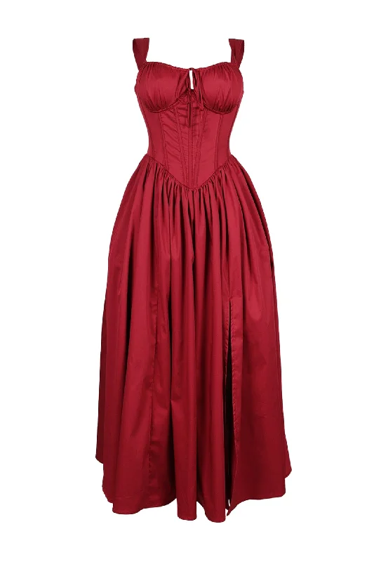 Velvet cocktail dresses with long sleeves for winter galasEillen Poplin Corset A-line Long Dress Velvet cocktail dresses with long sleeves for winter galasEillen Poplin Corset A-line Long Dress