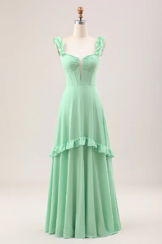 Wedding guest dresses with gathered skirts and V - necklinesGreen A Line Off The Shoulder Corset Bridesmaid Dress With Ruffles Wedding guest dresses with gathered skirts and V - necklinesGreen A Line Off The Shoulder Corset Bridesmaid Dress With Ruffles