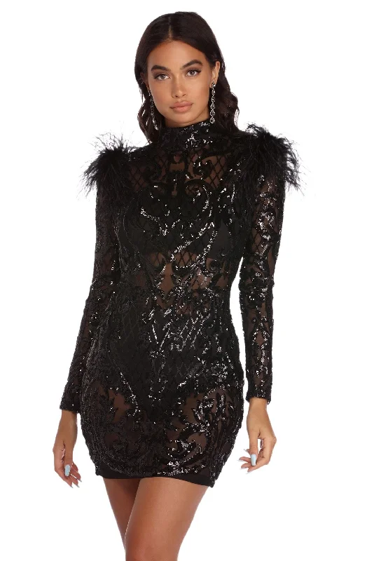 Animal - print cocktail dresses with a V - neck for a fierce lookJayne It's Showtime Sequin Dress Animal - print cocktail dresses with a V - neck for a fierce lookJayne It's Showtime Sequin Dress