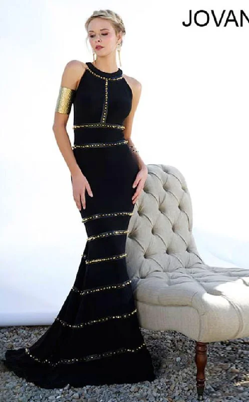 Bodycon dress with a pleated bodice​Jovani 92643 Long Formal Prom Dress