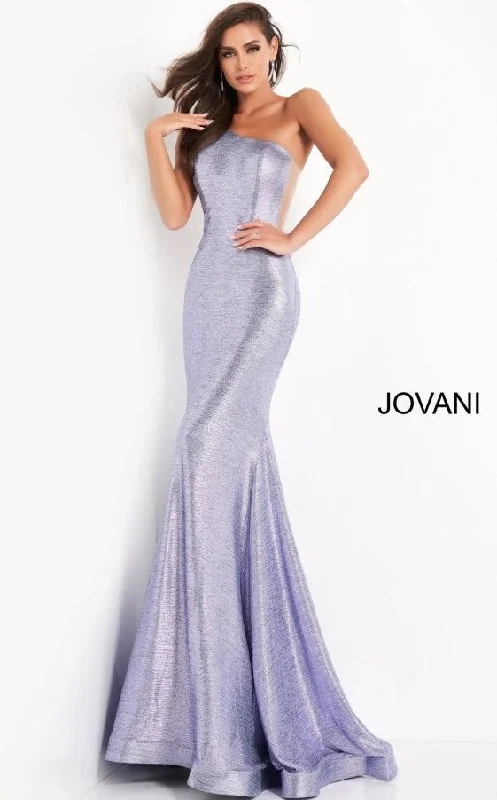 Bodycon dress with a zipper detail​Jovani 06367 One Shoulder Formal Long Prom Gown