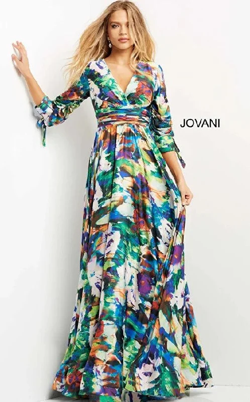 Bodycon dress for a homecoming dance​Jovani 08584 Long Formal Longsleeve Prom Dress