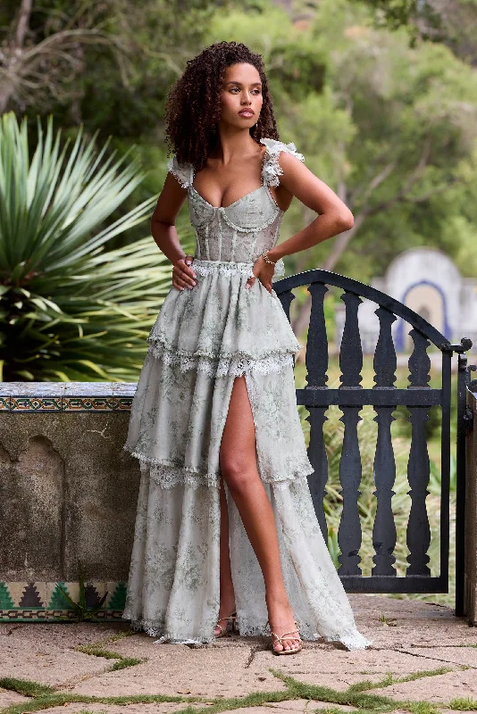 Wedding guest dresses with button - down fronts and A - line silhouettesThe Jolie Dress in Sage Tapestry