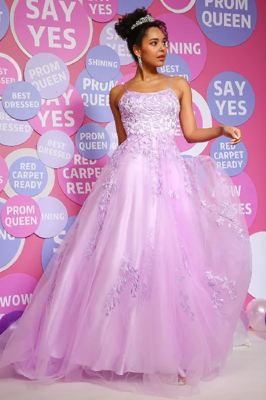 Party dresses with a polka - dot pattern for a classic and playful styleA Line Spaghetti Straps Purple Long Prom Dress with Criss Cross Back Party dresses with a polka - dot pattern for a classic and playful styleA Line Spaghetti Straps Purple Long Prom Dress with Criss Cross Back