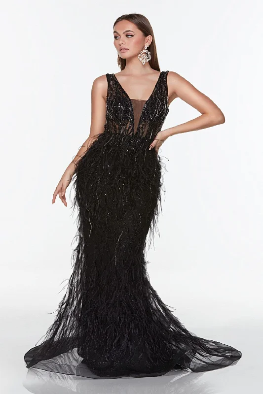 Formal dresses with wrap - around styles and beaded belts for a customized fitAlyce 61270