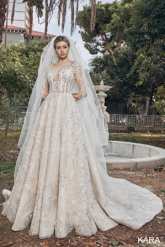 Formal dresses with empire waists and organza overlays for a feminine lookAzzure Couture Kara