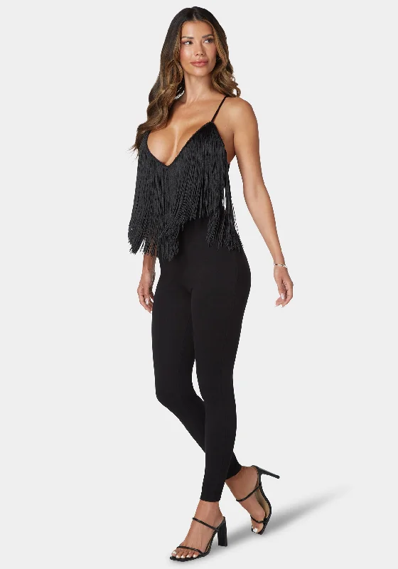 Sleeveless formal dresses with sequined straps and a - line skirts for a classic formal eventFestival Fringe Neck Jumpsuit
