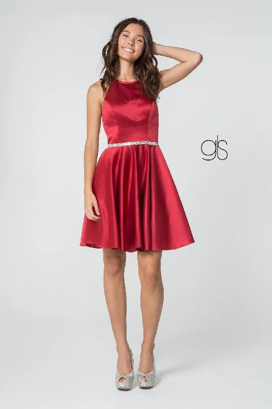 Bodycon dress with a patchwork pattern​Formal Satin Short Dress Cocktail Sale