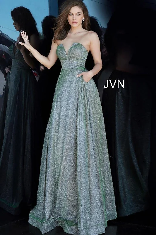 Bodycon dress in a pastel color palette​Jovani 2169 Prom Long Strapless Glitter Dress