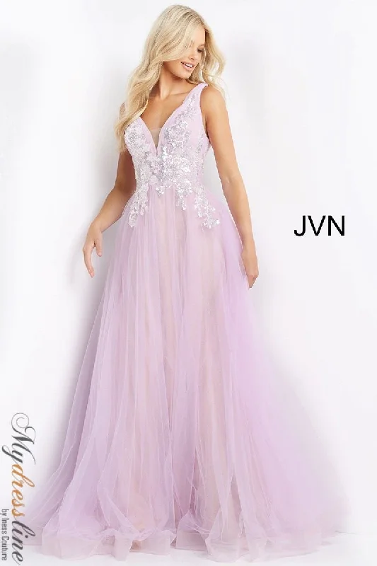 Prom dresses with one - shoulder ruffled straps and geometric patterns for a contemporary and eye - catching formal eventJovani JVN07638 Prom dresses with one - shoulder ruffled straps and geometric patterns for a contemporary and eye - catching formal eventJovani JVN07638