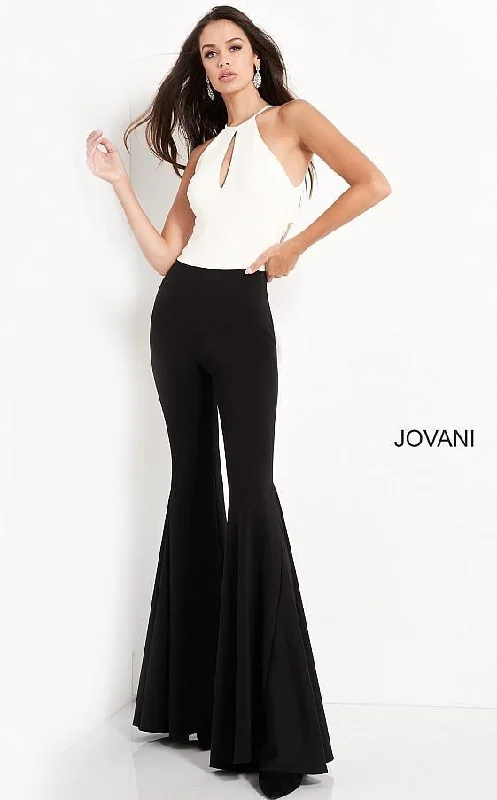 Bodycon dress with a one - shoulder designJovani M02807 Formal Halter Flared Jumpsuit Bodycon dress with a one - shoulder designJovani M02807 Formal Halter Flared Jumpsuit