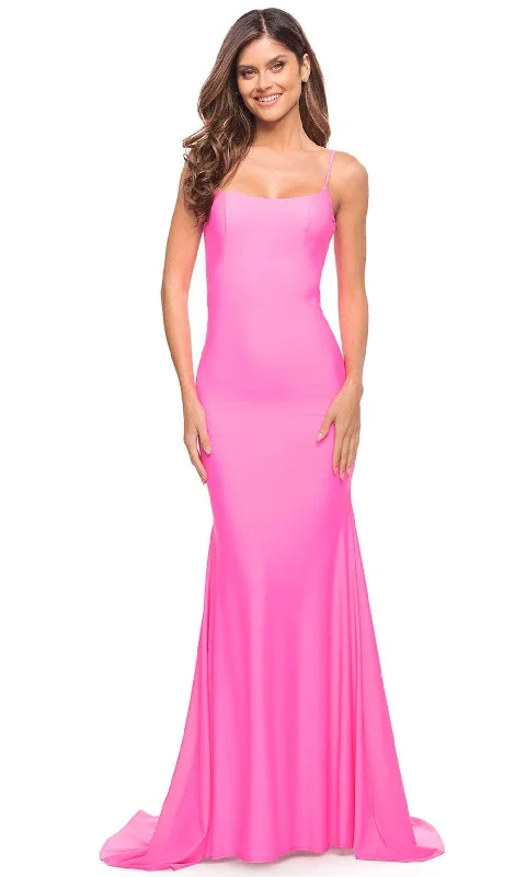 Formal dresses with wrap - around styles and beaded belts for a customized fitLa Femme 30682 - Neon Trumpet Evening Dress Formal dresses with wrap - around styles and beaded belts for a customized fitLa Femme 30682 - Neon Trumpet Evening Dress