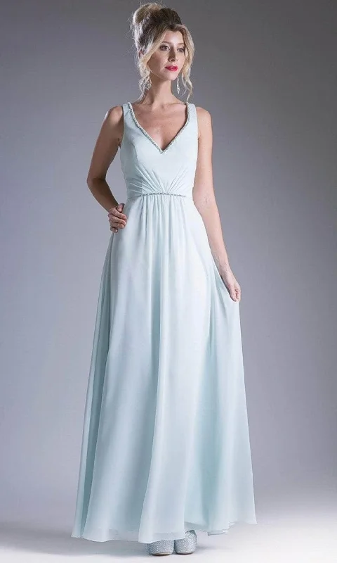Prom dresses with tiered ruffled sleeves and satin skirts for a feminine and voluminous lookLadivine 1012 - Beaded V Neck Chiffon Dress Prom dresses with tiered ruffled sleeves and satin skirts for a feminine and voluminous lookLadivine 1012 - Beaded V Neck Chiffon Dress