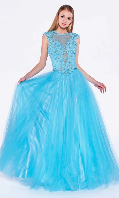 Ball - gown style formal dresses with sequined bodices for promLadivine 7635 - Ornate Lace Illusion Jewel A-Line Dress Ball - gown style formal dresses with sequined bodices for promLadivine 7635 - Ornate Lace Illusion Jewel A-Line Dress