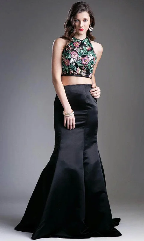 Prom dresses with side - slit pockets and solid - color fabrics for a practical and stylish formal lookLadivine 83699 - Floral Embroidered Two-Piece Mikado Gown Prom dresses with side - slit pockets and solid - color fabrics for a practical and stylish formal lookLadivine 83699 - Floral Embroidered Two-Piece Mikado Gown