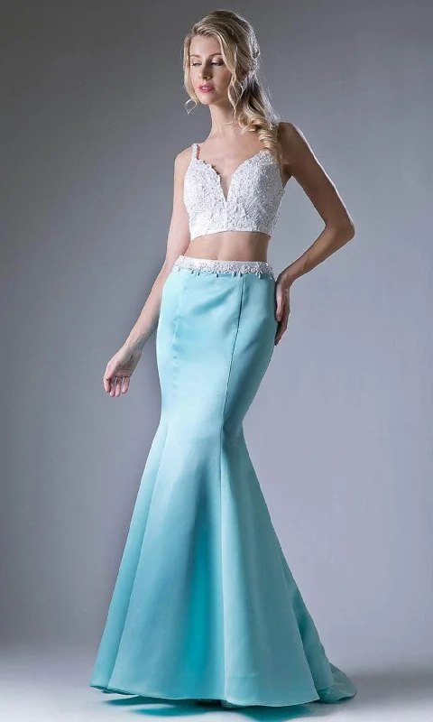 Formal dresses with cold - shoulder ruffled sleeves and floral prints for a romantic and trendy formal styleLadivine CA312 - Two Piece Mikado Mermaid Gown Formal dresses with cold - shoulder ruffled sleeves and floral prints for a romantic and trendy formal styleLadivine CA312 - Two Piece Mikado Mermaid Gown