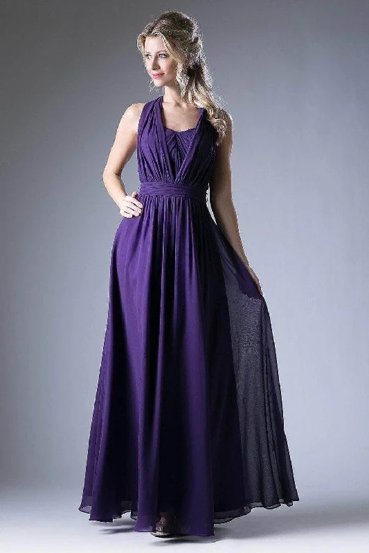 Prom dresses with side - slit skirts and beaded fringes for a glamorous appearanceLadivine CF055 - Versatile Neck Chiffon Dress Prom dresses with side - slit skirts and beaded fringes for a glamorous appearanceLadivine CF055 - Versatile Neck Chiffon Dress